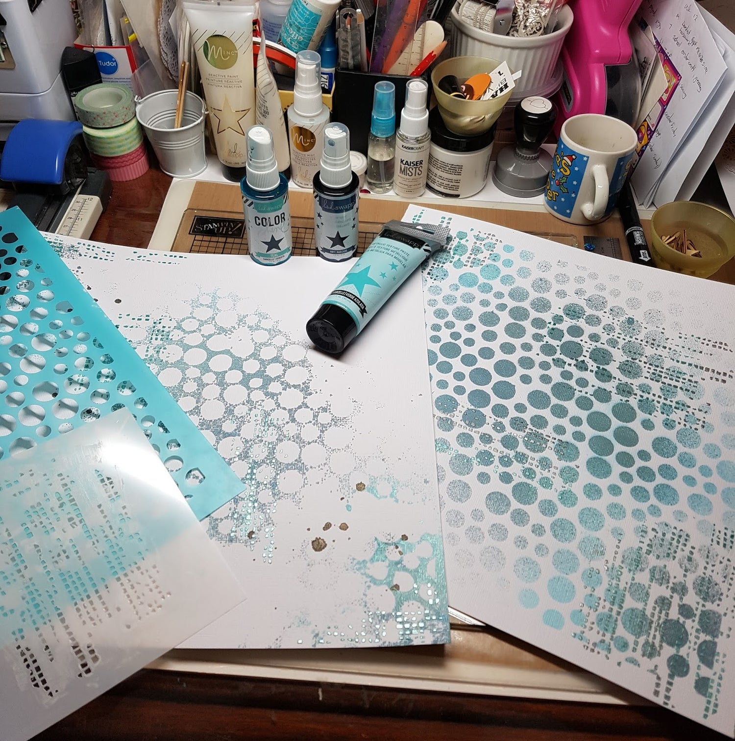 Teal Metallic Texture Paste / Pasta Metálica para Modelar Color Verde Azulada Descontinuado Heidi Swapp