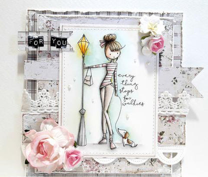 Cling Mounted Rubber Stamps Everything Stops for Walkies / Sello ClingTodo se Detiene Descontinuado LDRS Creative
