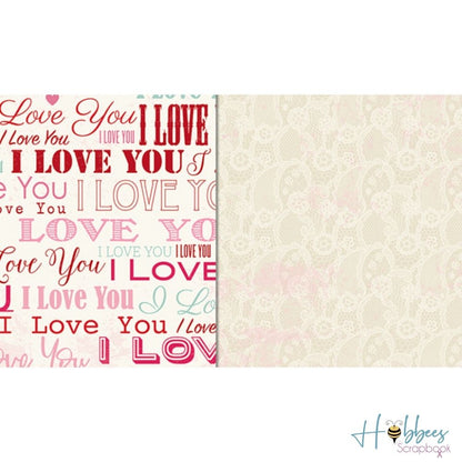 Count The Ways I Love You / 1 Hoja de Papel Doble Cara Te Amo Descontinuado BoBunny