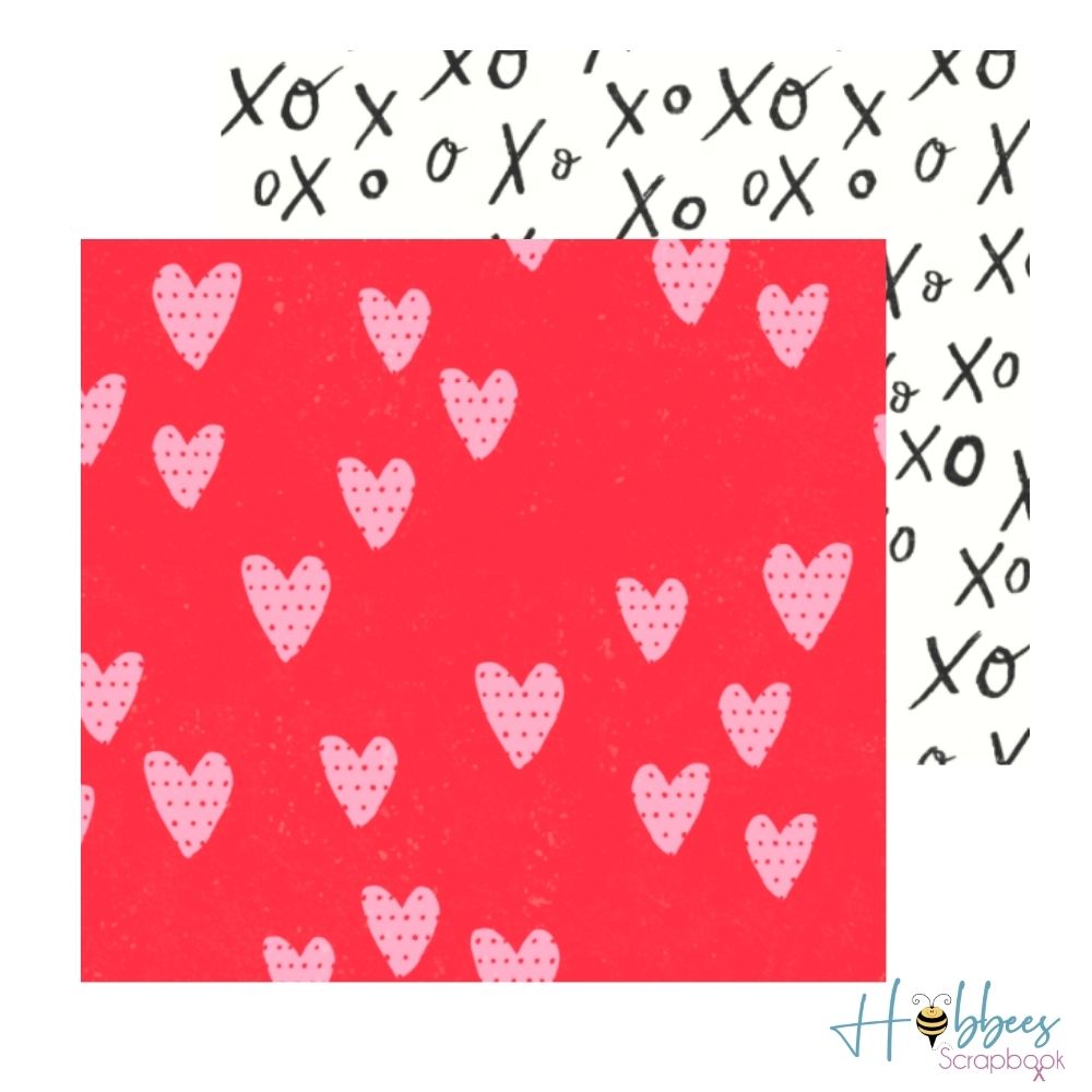 Heart You Paper / 25 Hojas de Papel Doble Cara Corazones y XoXo