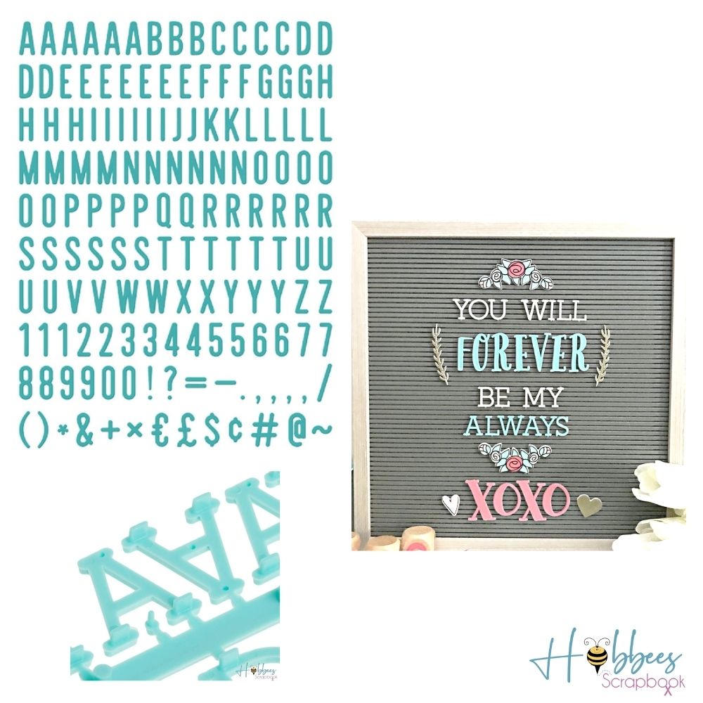 Teal 1" Letters / Letras Turquesa Para Tablero