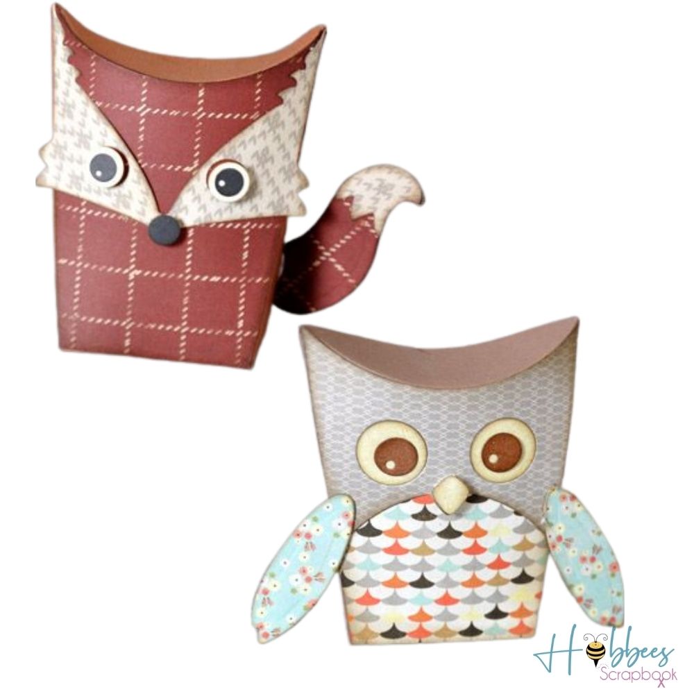 Thinlits Owl & Fox Box Die / Suaje de Corte Caja de Búho y Zorro Dados de Corte / Suajes / Troqueles Sizzix