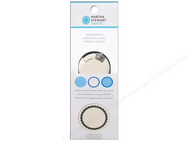 Perforadora de 3 en 1 Círculo Escalopa y Liso / Layering Punch Scalloped Circle Descontinuado Martha Stewart