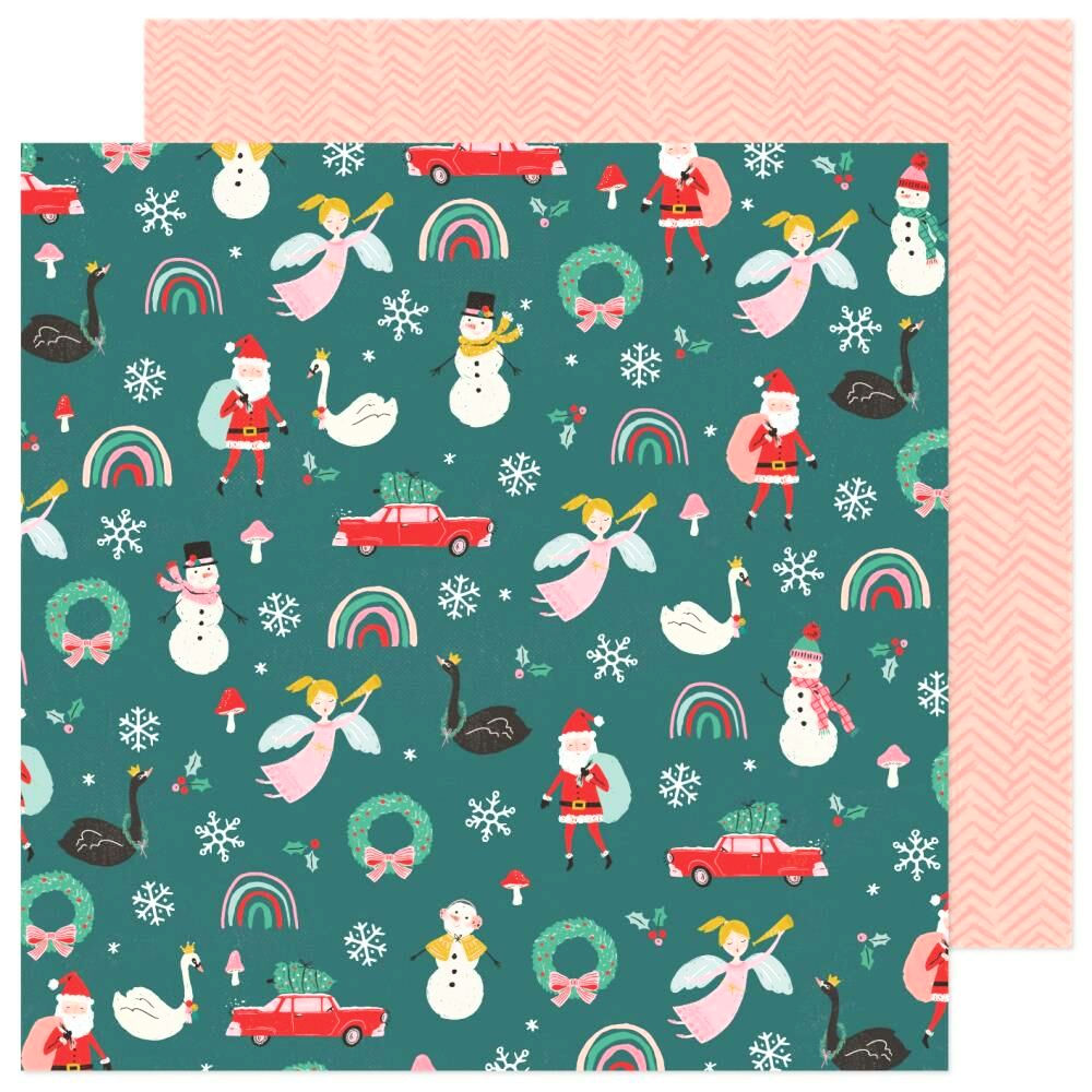 Christmas Magic Patterned Paper / Papel Estampado Doble Cara Descontinuado Crate Paper