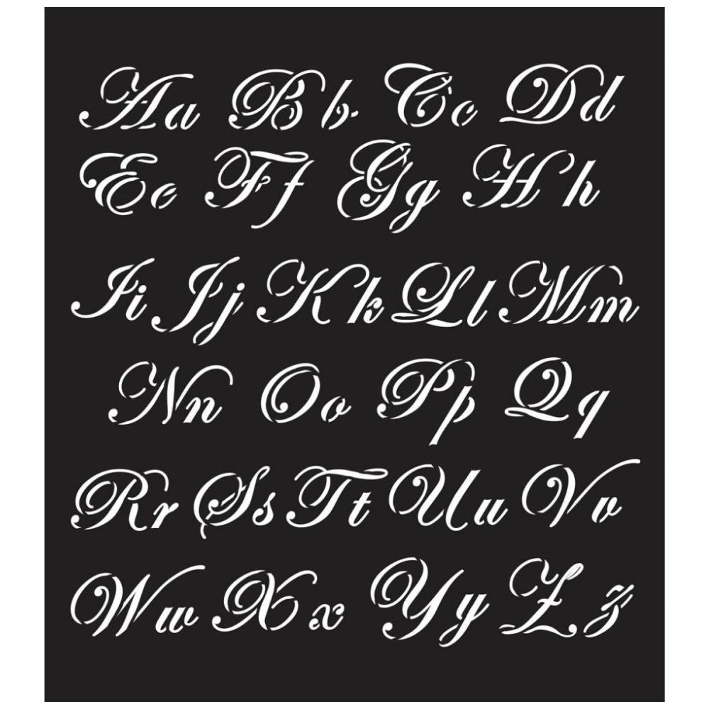 FolkArt Painting Stencil Script / Esténcil Alfabeto Cursiva Descontinuado Plaid