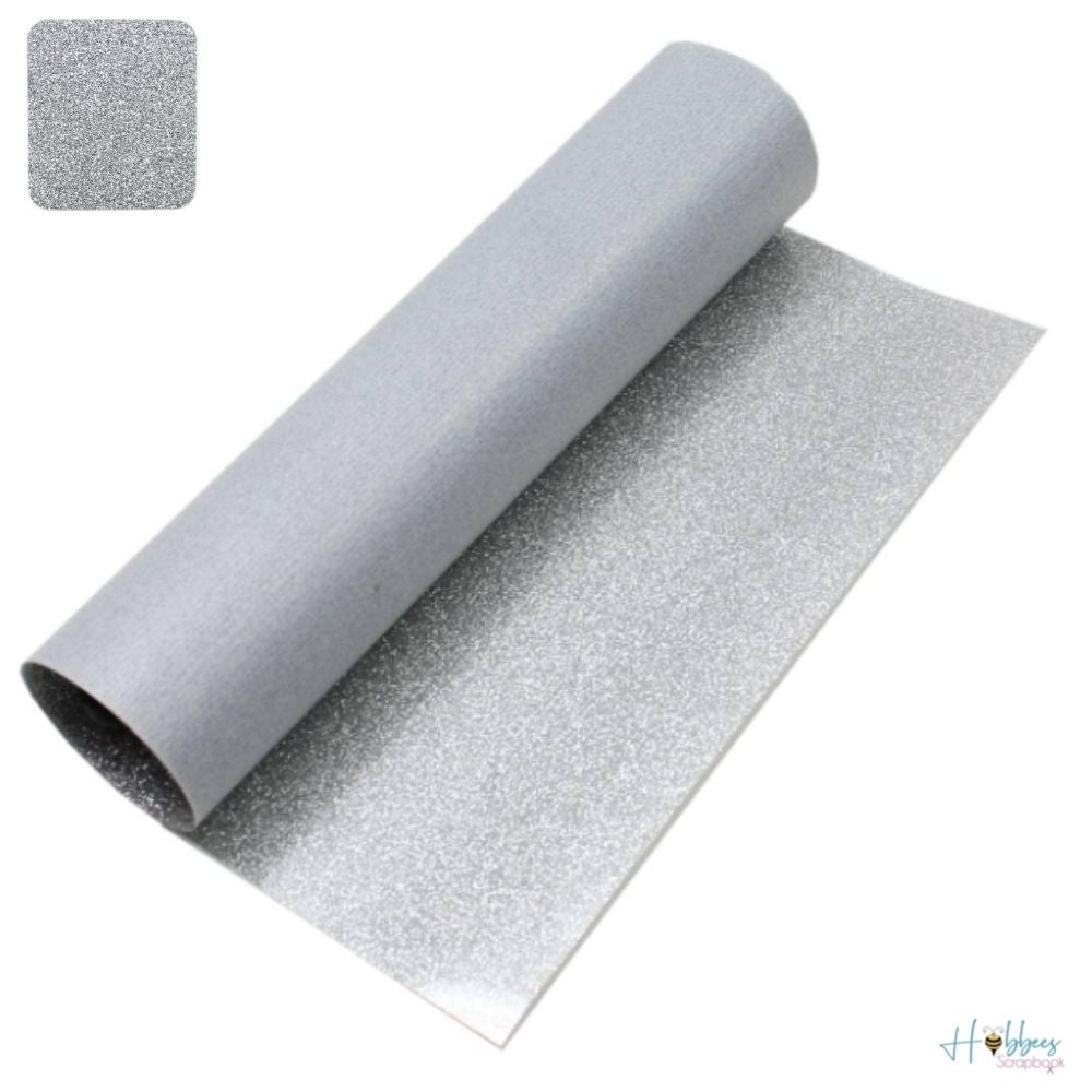 Glitter Heat Transfer Material White Silver / Rollo de Transferencia para Telas