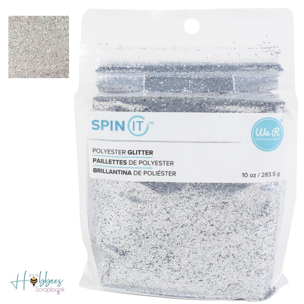 Spin It Extra Fine Glitter Silver/ Diamantina Plateada Extra Fina Adornos / Embellishments We R Memory Keepers