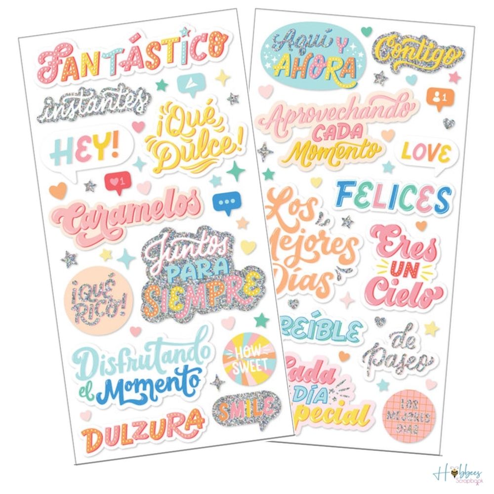 Fantastico Thickers Stickers / Estampas Gruesas de Frases Descontinuado American Crafts