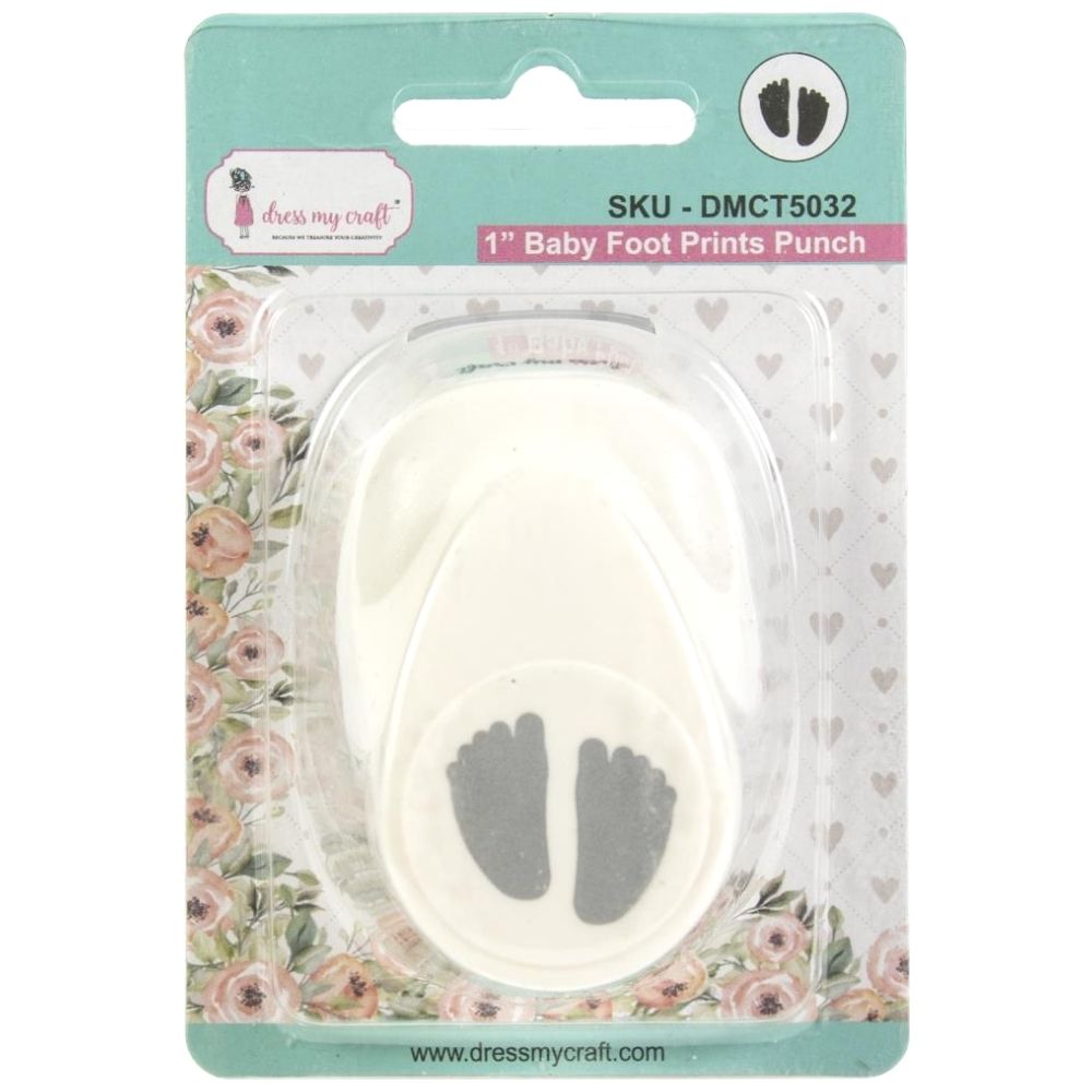 Baby Foot Prints Punch 1&quot; / Perforadora Huellitas de Bebé 2.54 cm Perforadoras Dress My Craft