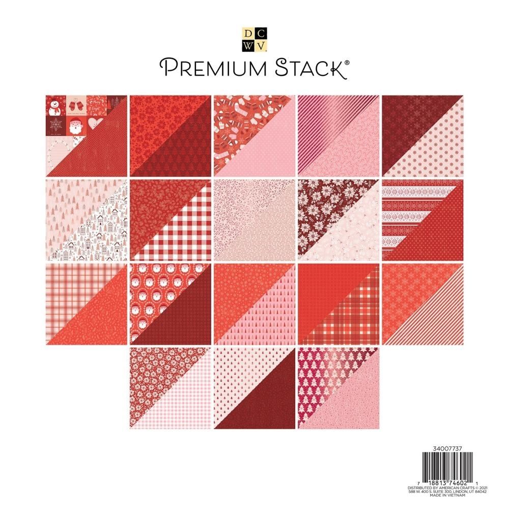 Frosted Peppermint Cardstock / Block de Cartulina Navidad Tonos Rojos Descontinuado DCWV