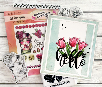 Cling Mounted Rubber Stamps Art Journal Huggable / Sellos Cling Abrazos Descontinuado LDRS Creative