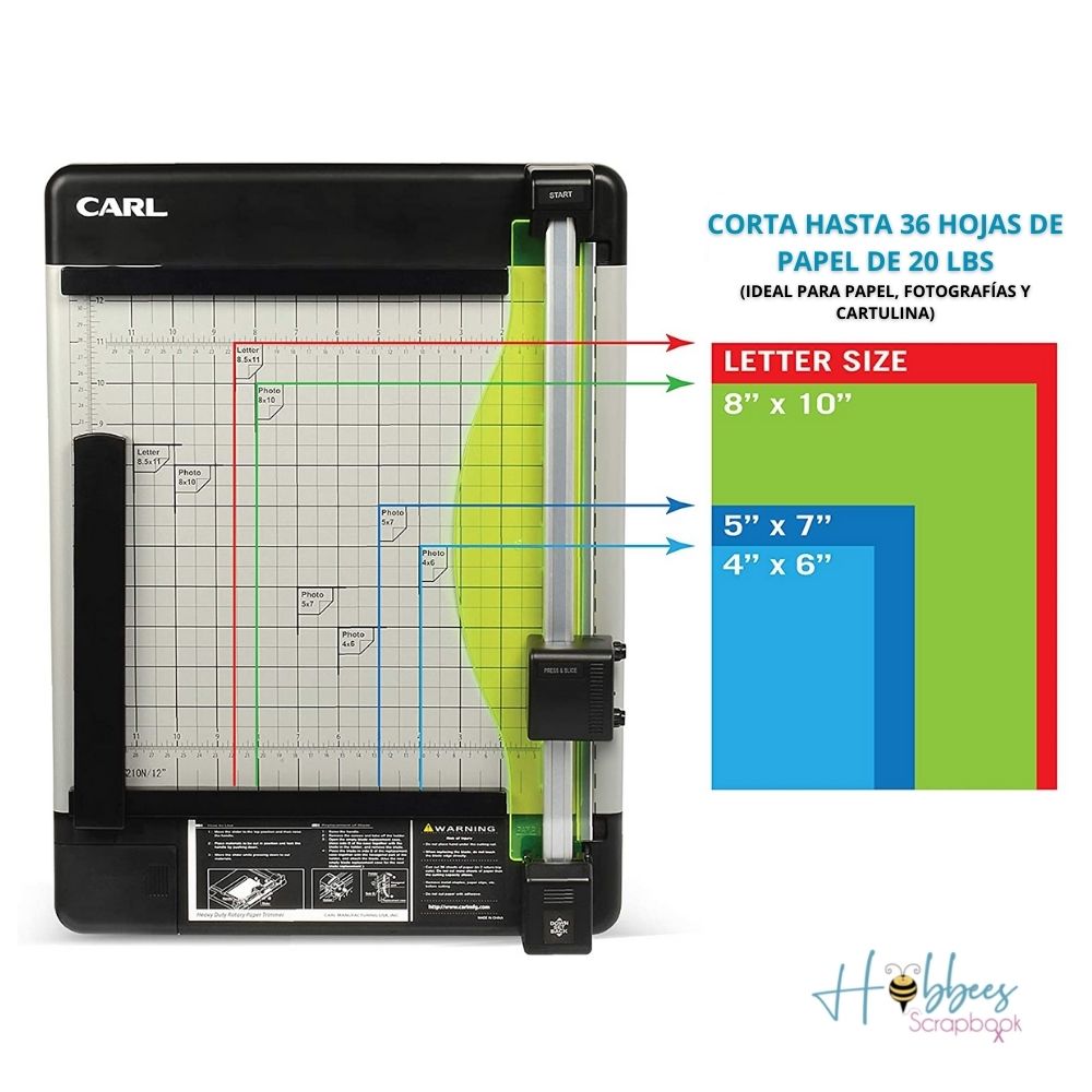 Heavy-Duty Rotary Trimmer 12 in / Cortadora con Capacidad de 36 Hojas Cortadoras / Guillotinas Carl