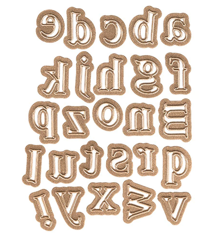 Shapeabilities Dies Font 1 Lowercase / Suaje y Realce Alfabeto Minúscula Descontinuado Spellbinders
