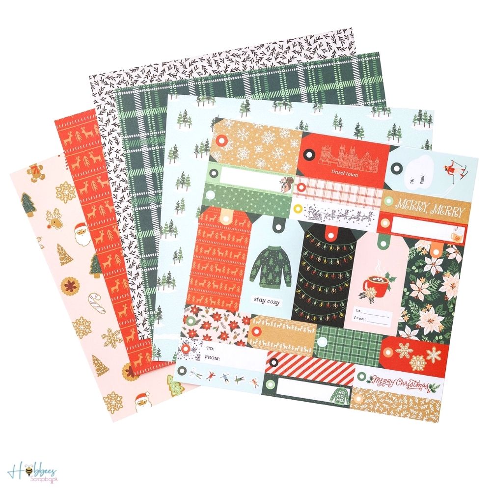 Busy Sidewalks Paper Pad 12 x 12" / Block de Papel de Navidad Papel Crate Paper