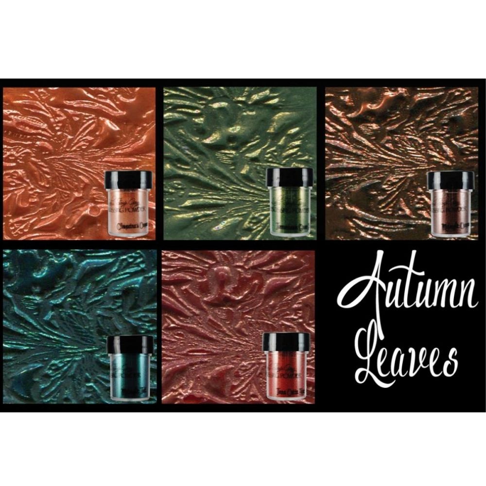 Embossing Powder Autumn Leaves Set / 5 Polvos de Embossing Metálicos Polvos de Embossing Lindy&