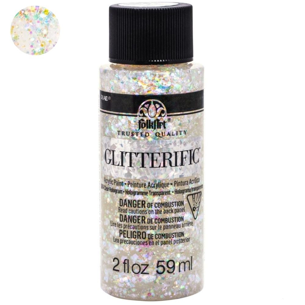 FolkArt Glitterific Paint Hologram / Pintura AcrÃlica con Glitter Acrìlicos Plaid