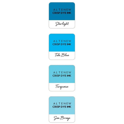 Deep Blue Seas Crisp Dye Ink Small Set / 4 Cojines de Tinta Azules Descontinuado Altenew