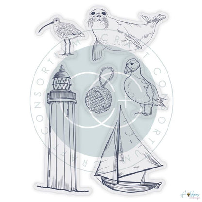 Sea &amp; Shore Stamps / 6 Sellos Mar y Costa Sellos Craft Consortium