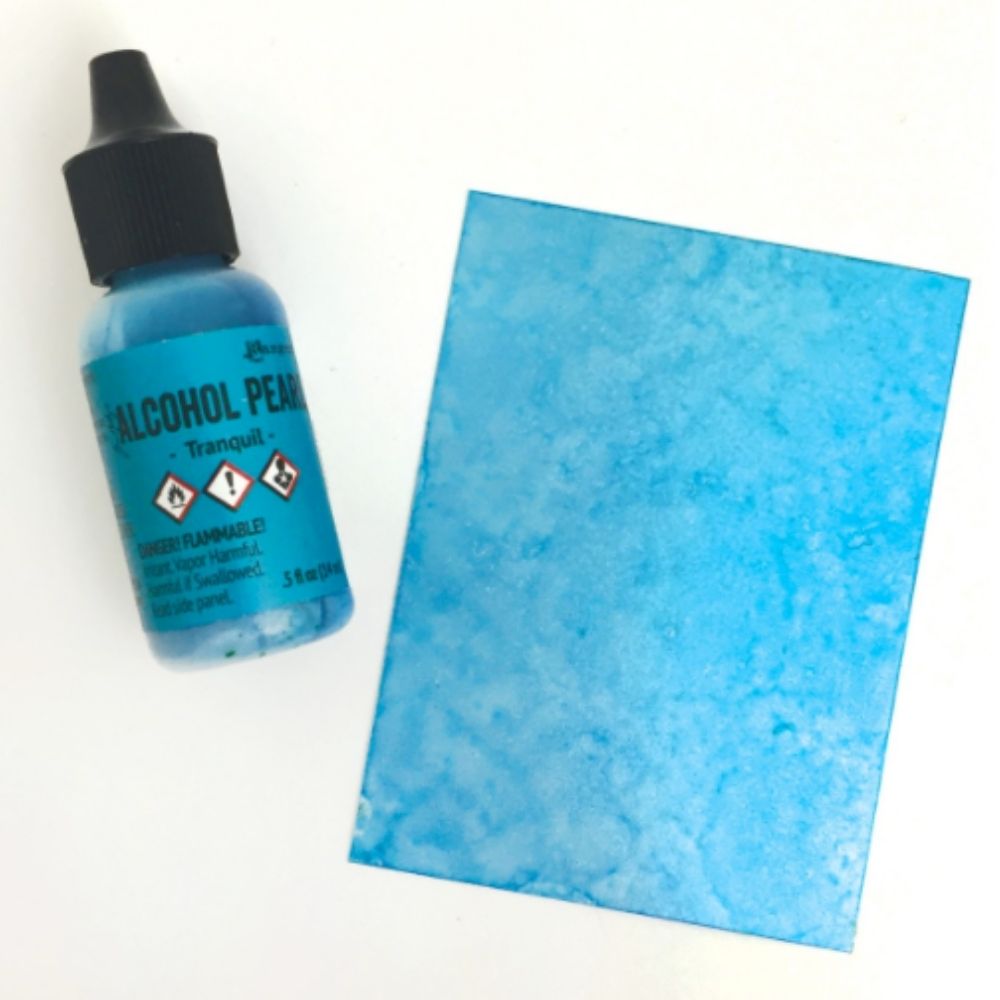 Tim Holtz Alcohol Pearls Tranquil / Tinta al Alcohol Aperlada Azul Cielo Tintas al Alcohol Ranger