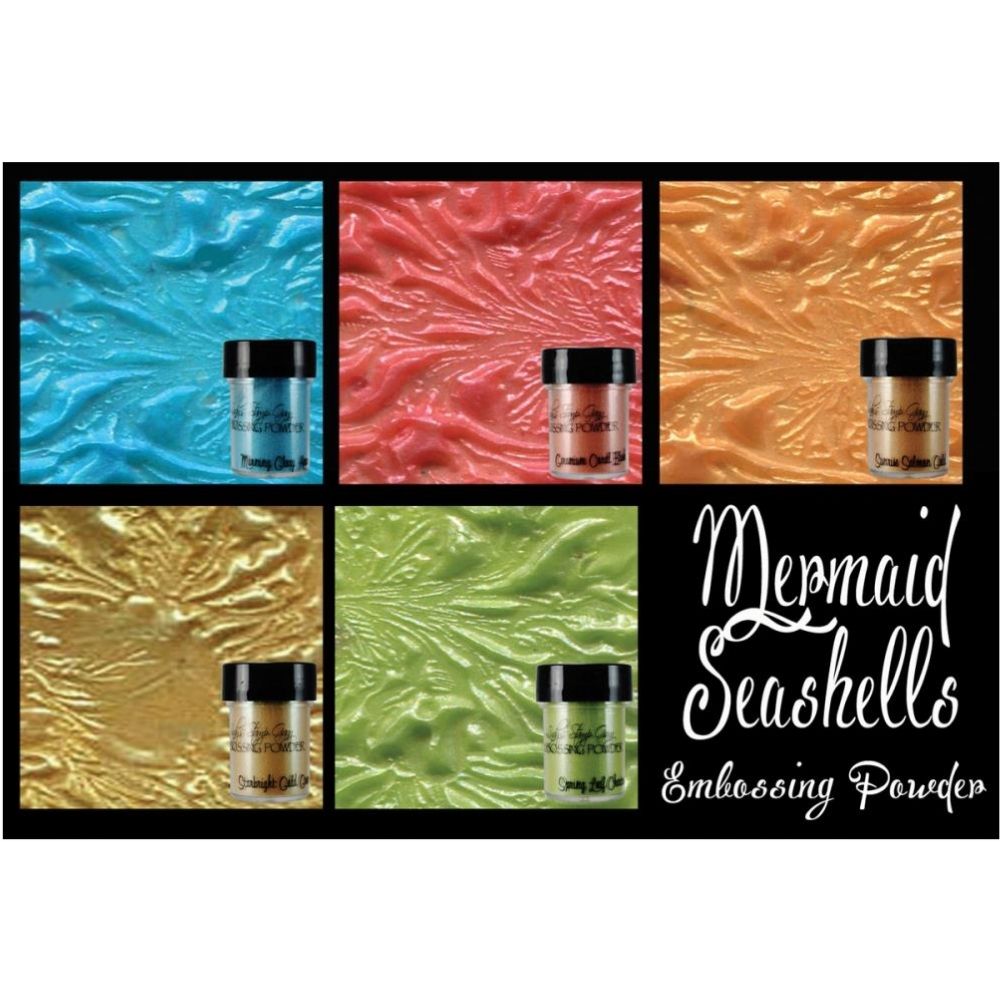 Embossing Powder Mermaid Seashells Set / 5 Polvos de Embossing Aperlados Polvos de Embossing Lindy&