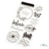 Peaceful Heart Clear Acrylic Stamps / Sellos de Polímero Flores Descontinuado American Crafts