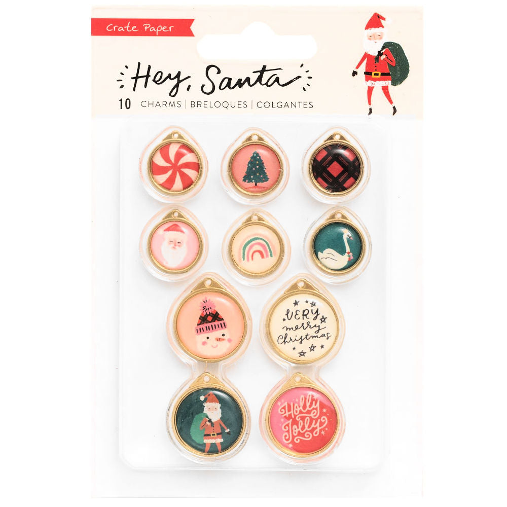 Hey Santa Planner Charm / Dijes Decorativos Adornos / Embellishments Crate Paper