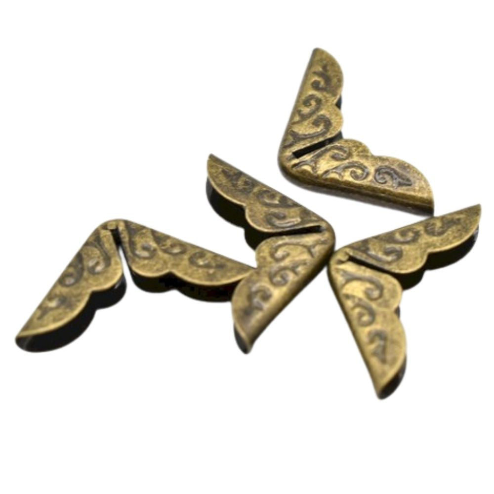 12 Protectores de Esquinas Bronce Antigüo Encuadernacion Hobbees