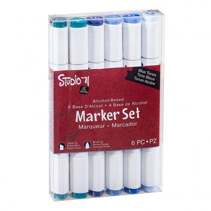 Studio 71 Alcohol Brush Markers Blue Tones / Marcadores de Alcohol Tonos Azul Descontinuado Darice