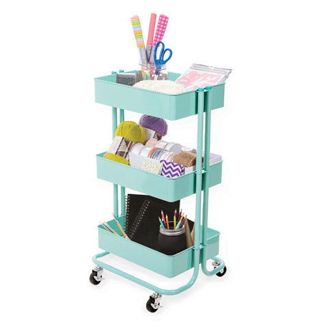 Metal Rolling Utility Cart Mint Green / Carrito con Ruedas Verde Menta Descontinuado Darice