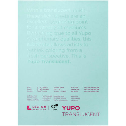 Yupo Paper Translucent  / 15 Hojas de Papel Yupo Translúcido Papel para Arte Yupo