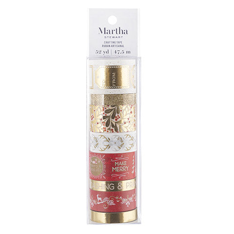 8 Christmas Red Gold Washi Tape / 8 Cintas Adhesivas Washi Descontinuado Martha Stewart