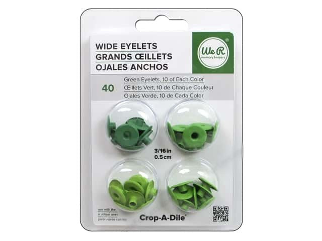 Wide Eyelets Green / Ojillos Anchos Verde Descontinuado We R Memory Keepers