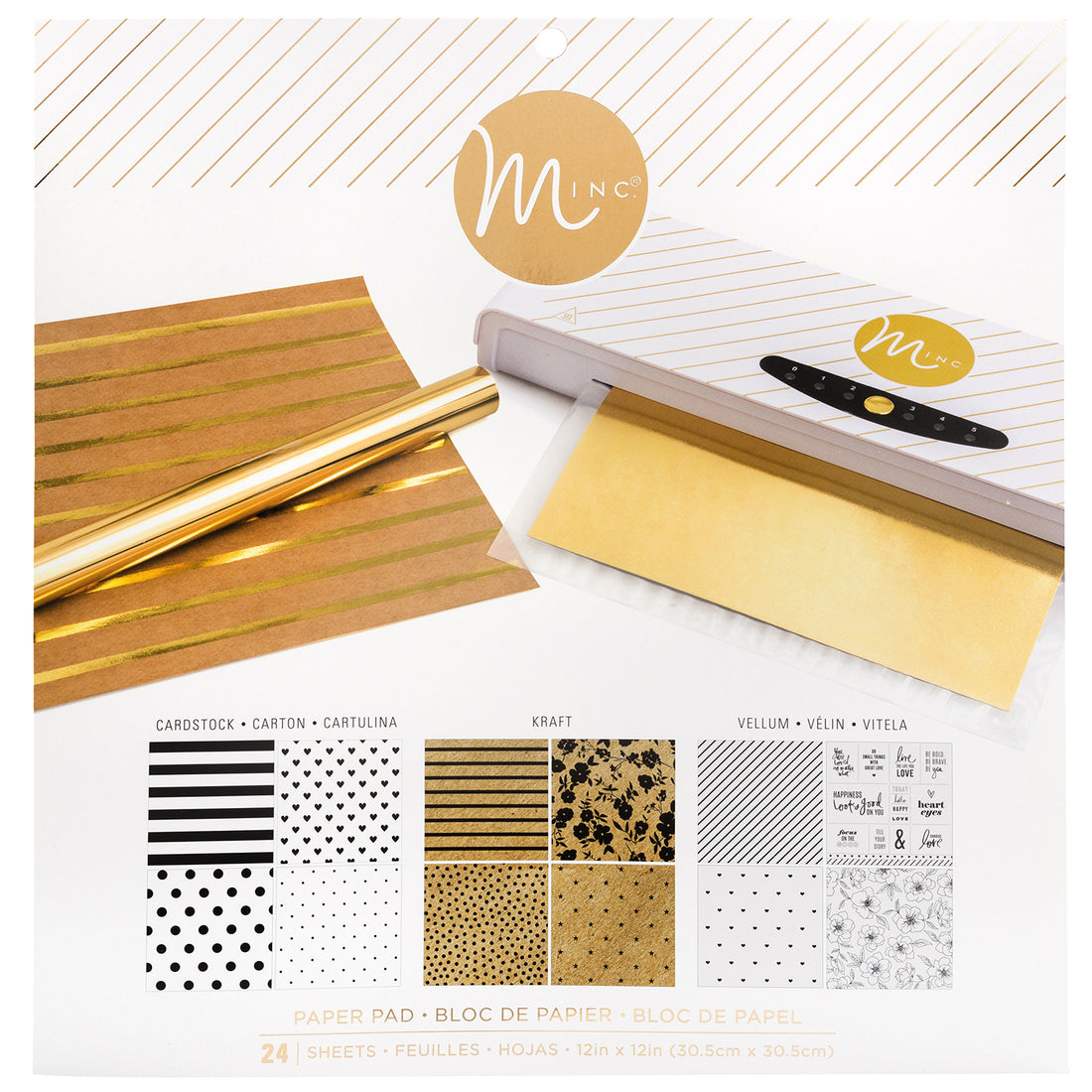 Minc Paper Pad / Block de Papel para Minc Foil 12&quot; Foil Reactivo Heidi Swapp