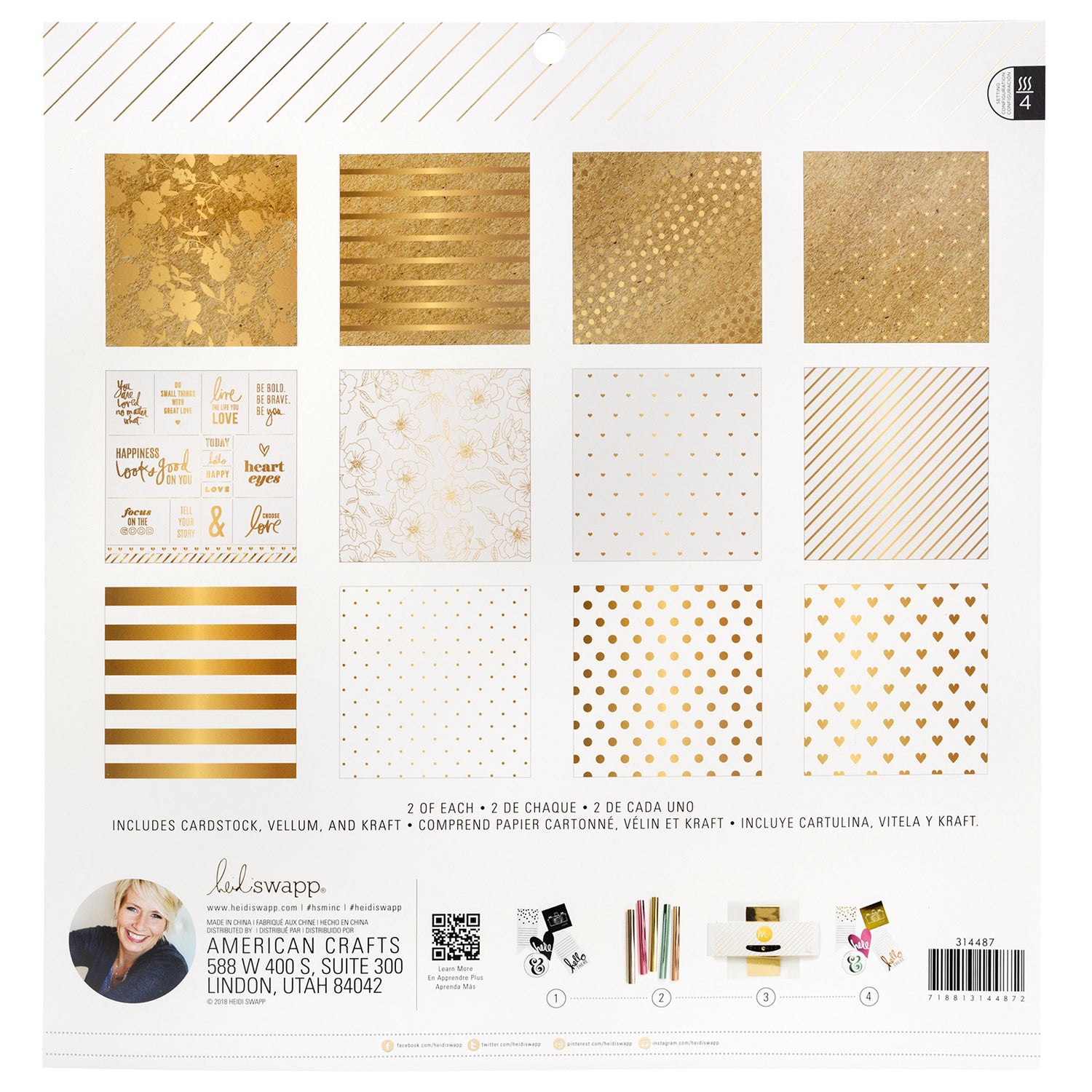 Minc Paper Pad / Block de Papel para Minc Foil 12&quot; Foil Reactivo Heidi Swapp