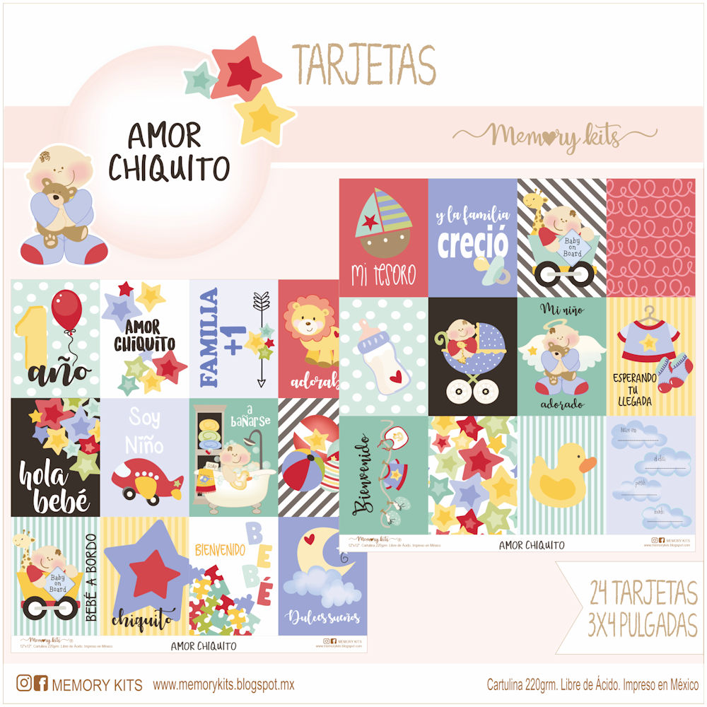 Kit de Papel Cartulina Amor Chiquito Niño Papel Memory Kits