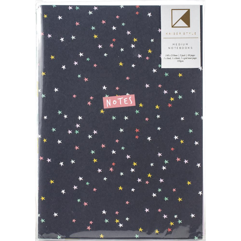 Glorious Style 3 Notebooks / 3 Libretas Medianas Descontinuado Kaiser Craft