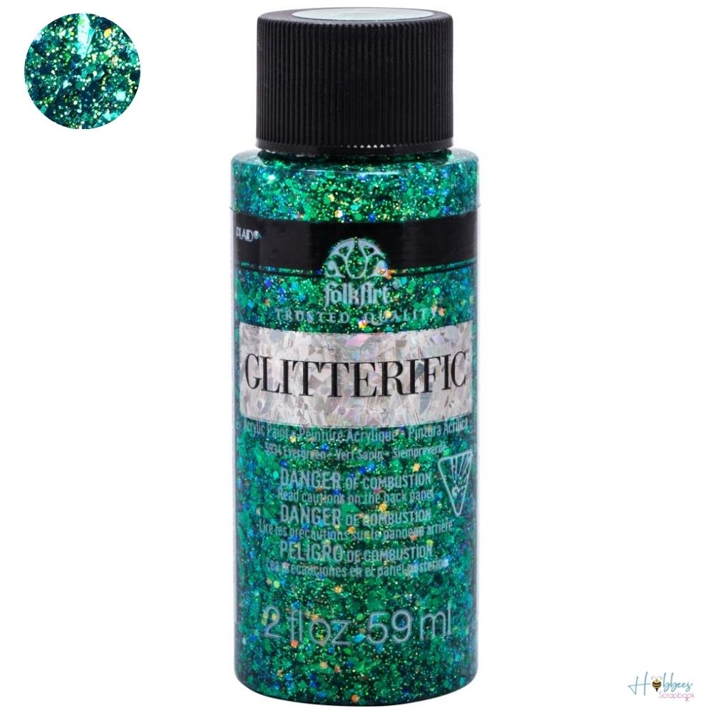 FolkArt Glitterific Paint Evergreen / Pintura Acrílica con Glitter