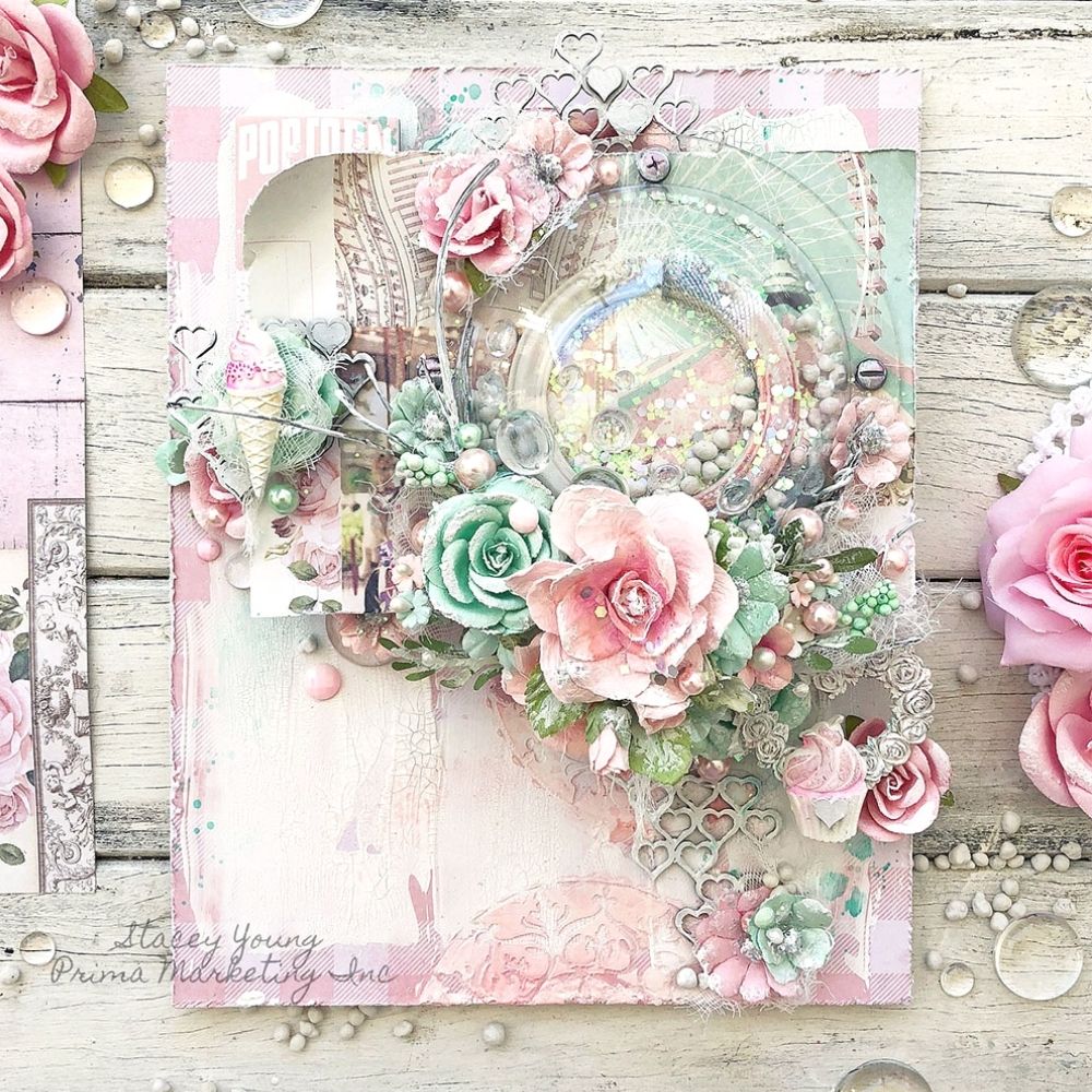 Mulberry Paper Flowers Fluffy Candy / 9 Flores de Papel Adornos / Embellishments Prima Marketing