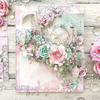 Mulberry Paper Flowers Fluffy Candy / 9 Flores de Papel Adornos / Embellishments Prima Marketing