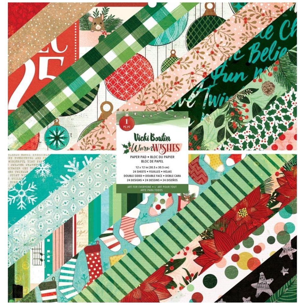 Warm Wishes Paper Pad 12" / Block de Papel Navideño Papel American Crafts