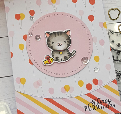 Stamps and Dies  Kitten Caboodle / Kit de Suajes y Sellos de Gatitos Descontinuado LDRS Creative