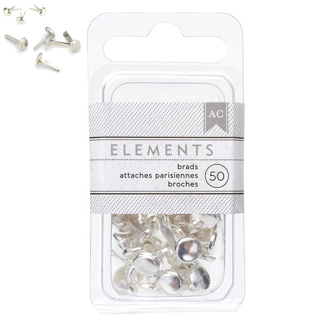 Silver Brads / 50 Chinches Plateados Descontinuado American Crafts