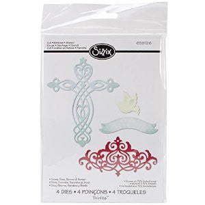 Suaje de Corte de Cruz y Paloma / Thinlits Cross Dove Banner Border Die Descontinuado Sizzix