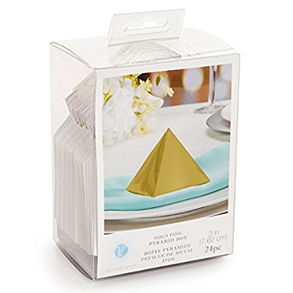 Victoria Lynn Silver Foil Pyramid Favor Box / Cajas Triangulares Color Plata Descontinuado Victoria Lynn