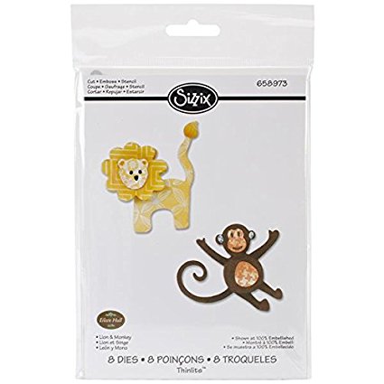 Thinlits Die Set Lion and Monkey / Set de Suajes de León y Chango Descontinuado Sizzix