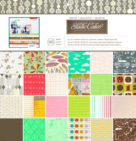 Best Of Studio Calico 12" x 12" Papers / Block de Papel Lo Mejor del Año 180 Hojas Descontinuado American Crafts