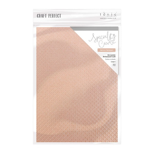 Luxury Embossed Salmon Harlequin / Papel Repujado Salmon Descontinuado Craft Perfect