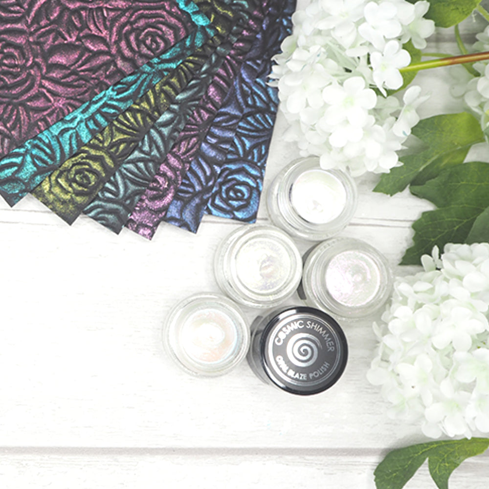 Cosmic Shimmer Opal Blaze Polish Teal Raspberry Pastas Texturizadoras y Medios Mixtos Creative Expressions