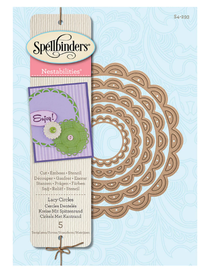 Lacey Circles Dies and Emboss / Suaje y Realce Circulo con Encaje Descontinuado Spellbinders