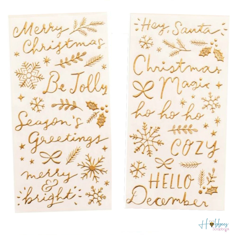 Thickers Foil Stickers / Estampas Gruesas de Frases en Foil Dorado Descontinuado Crate Paper